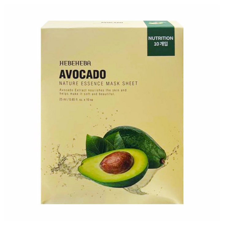 Тканевая маска с натуральной эссенцией авокадо HEBEHEBA AVOCADO NATURAL ESSENCE MASK SHEET
