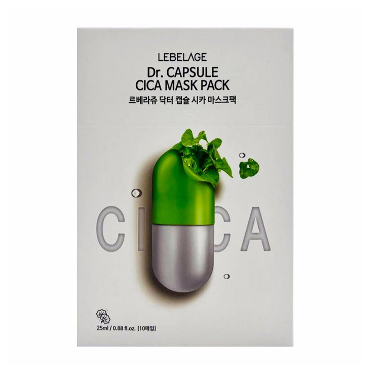 Тканевая маска с центеллой LEBELAGE DR.CAPSULE CICA MASK PACK