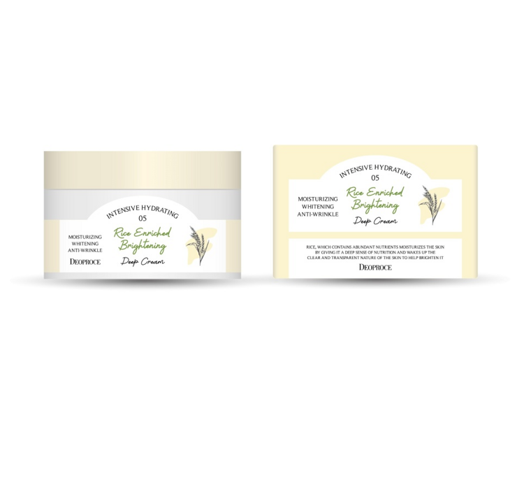 Осветляющий крем для лица с экстрактами злаковых культур DEOPROCE RICE ENRICHED BRIGHTENING DEEP CREAM, 100 мл